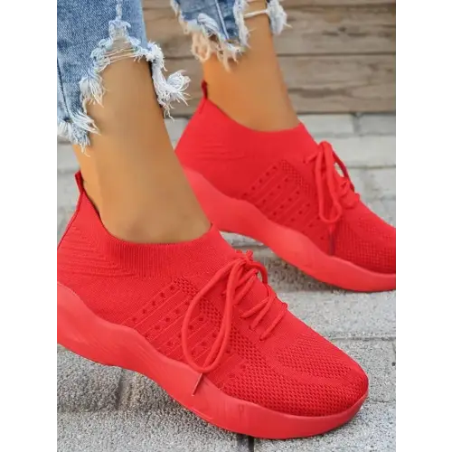 Vibrant Mesh Round Toe Sneakers