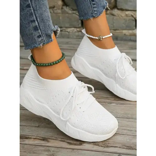 Vibrant Mesh Round Toe Sneakers