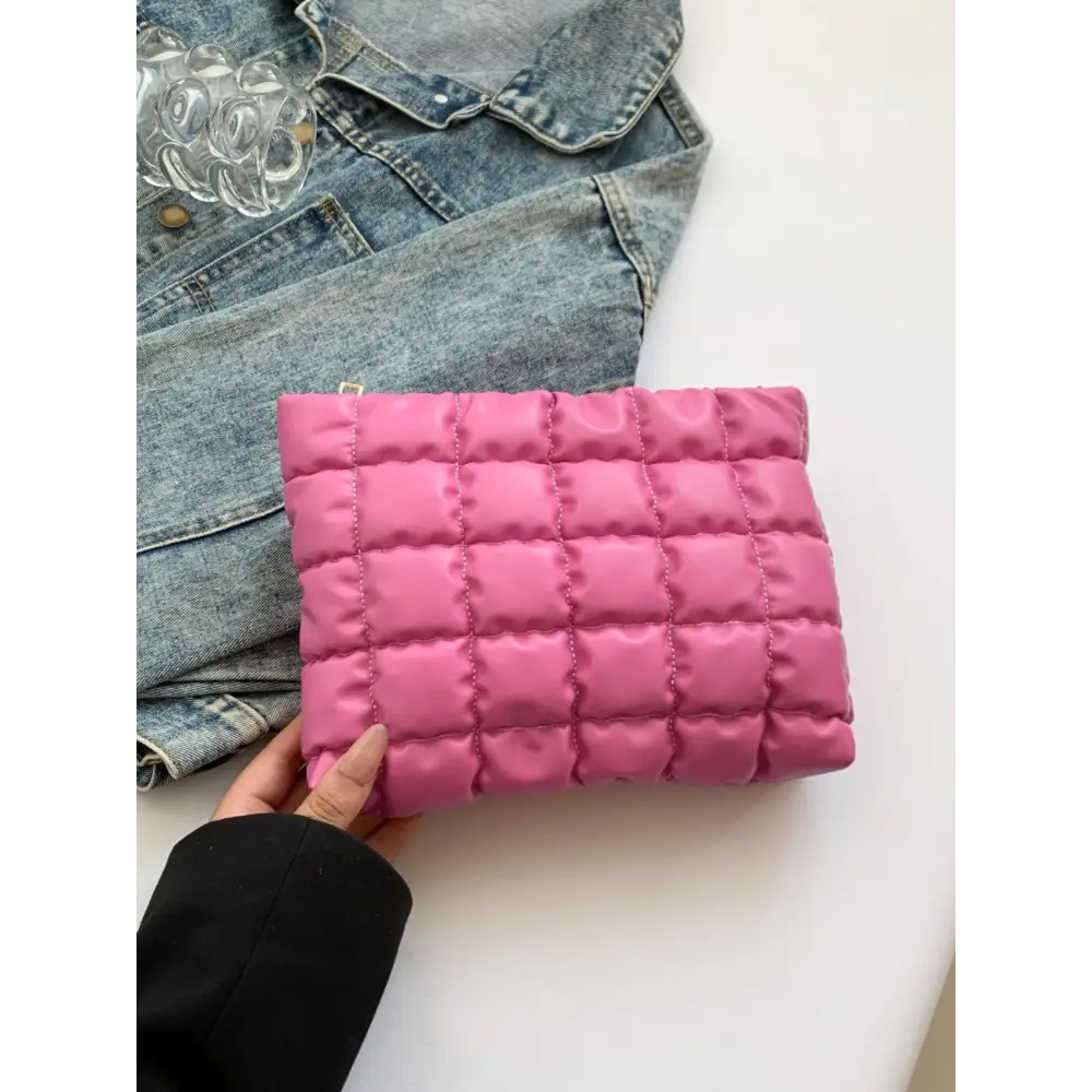 Vibrant Myria Quilted Plaid Clutch for a Chic Statement