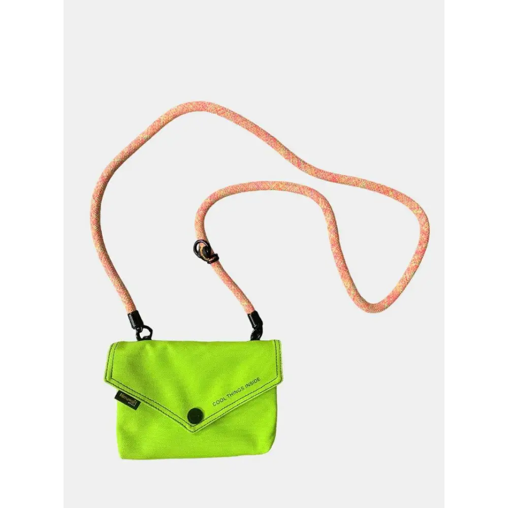 Vibrant Neon Green Envelope Shape Crossbody Bag with Phone Case