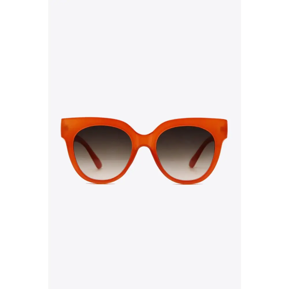 Vibrant Orange Cat-Eye UV400 Polycarbonate Round Sunglasses