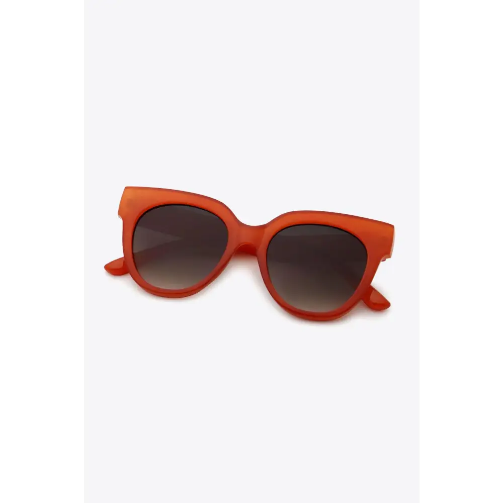 Vibrant Orange Cat-Eye UV400 Polycarbonate Round Sunglasses