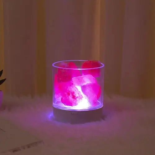 Vibrant USB-Powered Salt Stone Nightlight with Adjustable Color Gradient