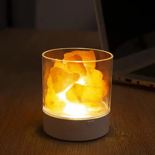 Vibrant USB-Powered Salt Stone Nightlight with Adjustable Color Gradient