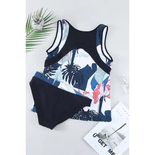 Vibrant Wide Strap Tankini Set for Summer Beach Fun