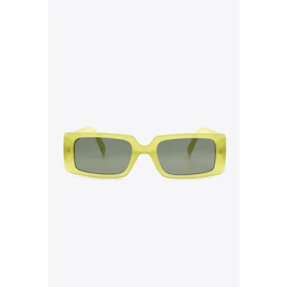 Vibrant Yellow UV400 Polycarbonate Rectangle Sunglasses