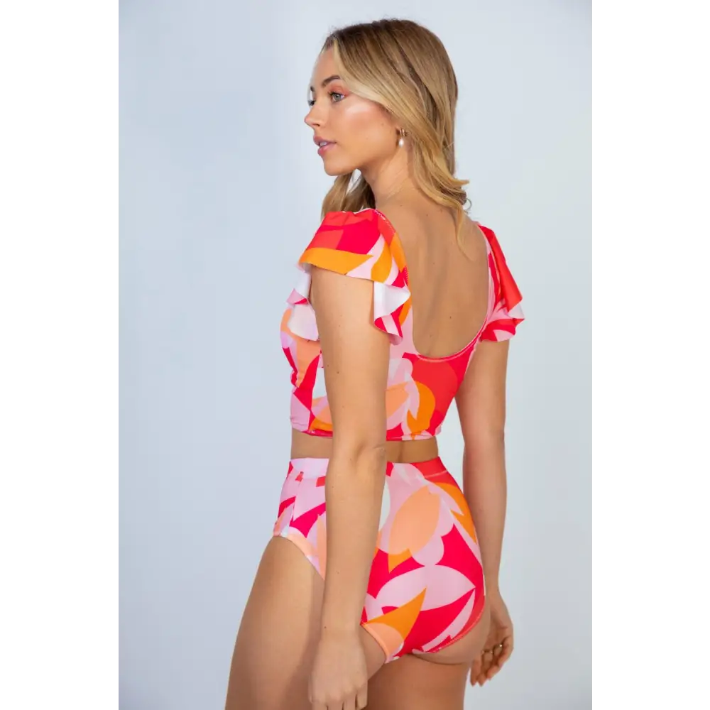 White Birch Full Size Floral Two Piece Swim Set