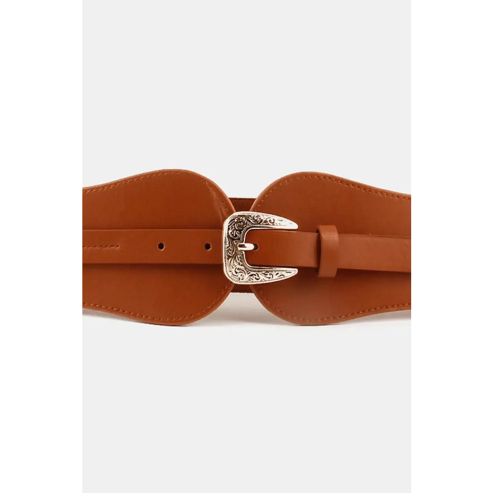 Wide Elastic Belt with Alloy Buckle