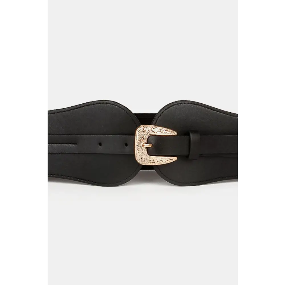 Wide Elastic Belt with Alloy Buckle