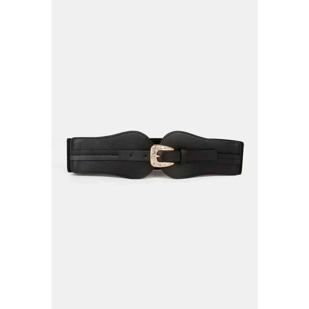 Wide Elastic Belt with Alloy Buckle