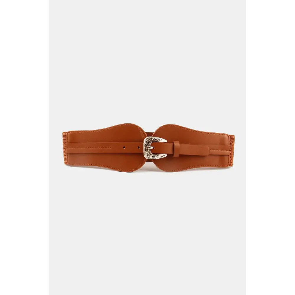 Wide Elastic Belt with Alloy Buckle