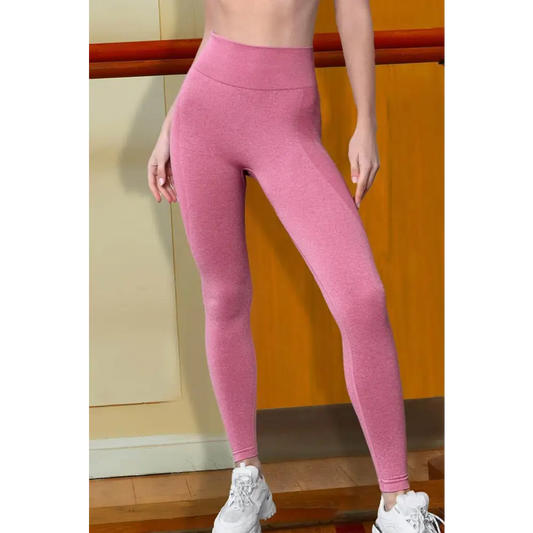 Wide Waist Sports Leggings - Fuchsia Pink / S - CynthiaMonica CM