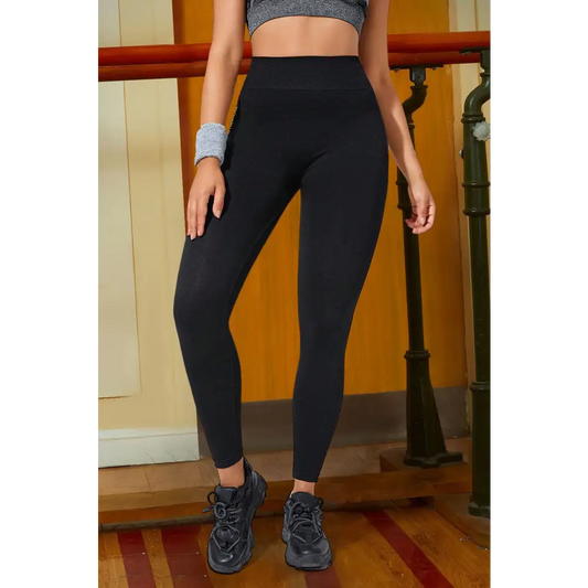 Wide Waistband Sports Leggings - CM Fashion