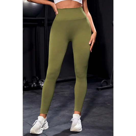 Wide Waistband Sports Leggings - CM Fashion