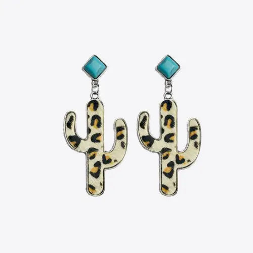 Turquoise Cactus Earrings - CM Fashion