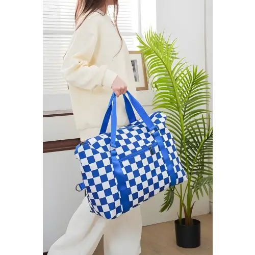 Zenana Checkered Multi-Pocket Travel Bags for Stylish Adventures