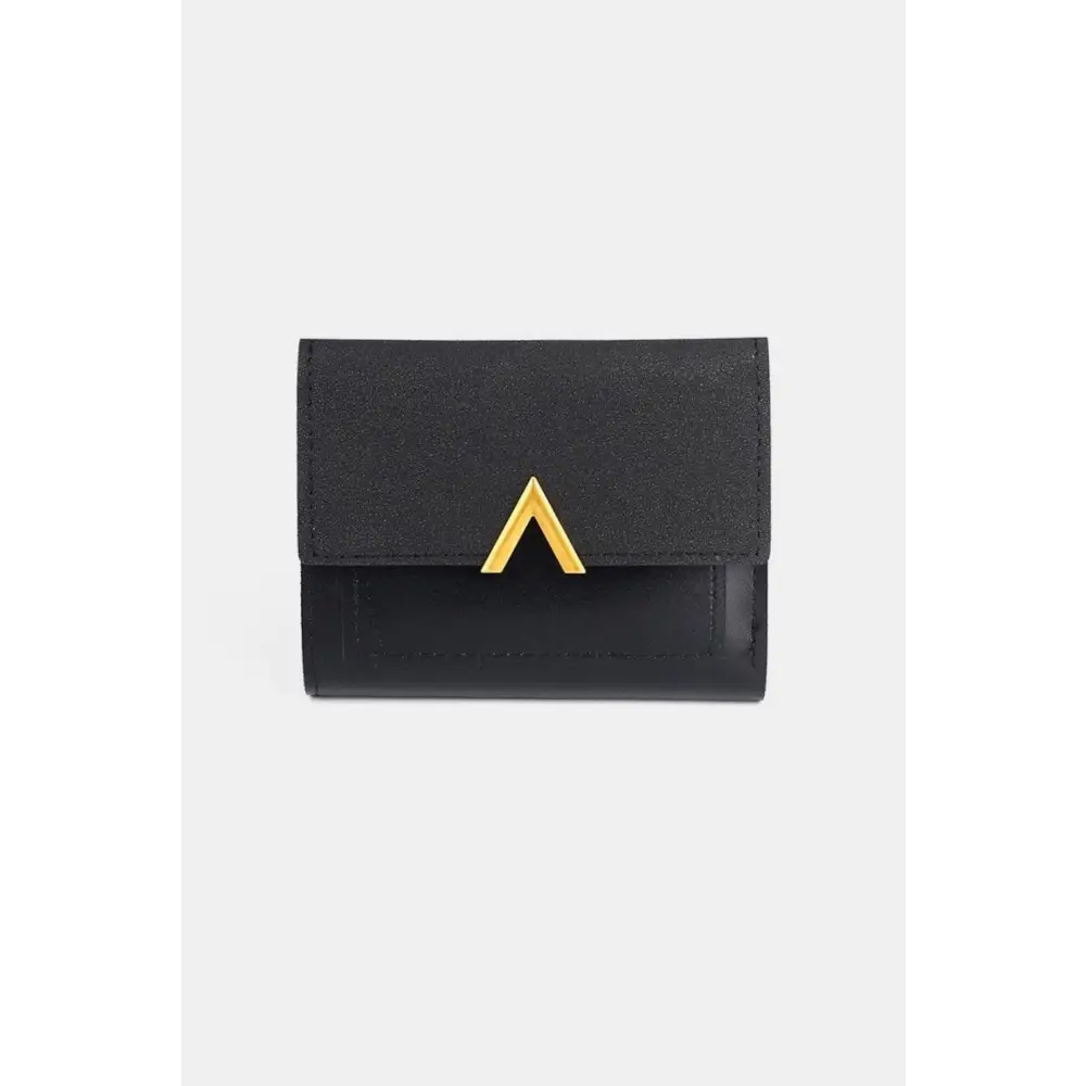 Sleek Zenana Compact Trifold Wallet with Luxe Gold Accent