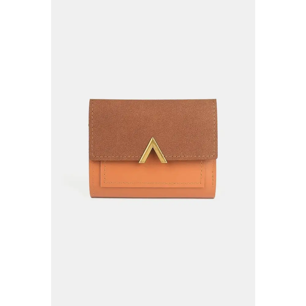 Sleek Zenana Compact Trifold Wallet with Luxe Gold Accent