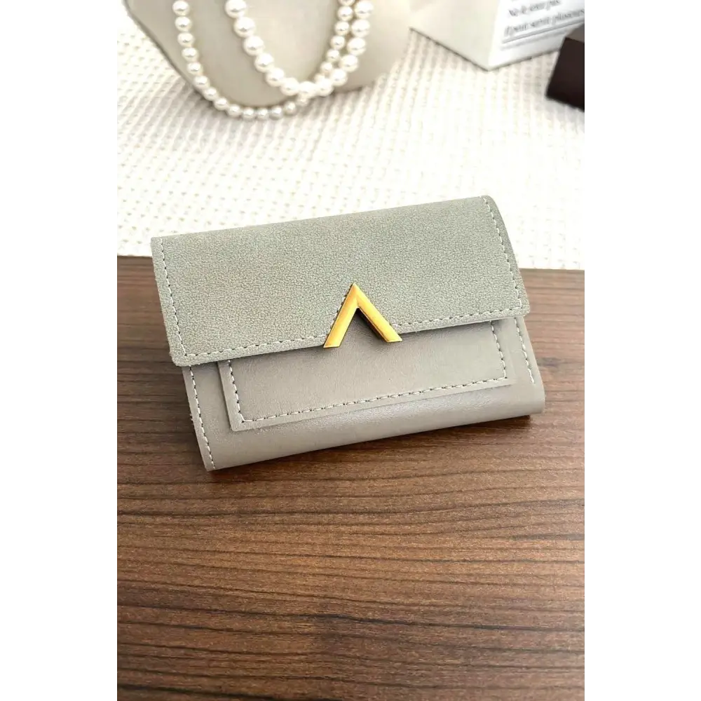 Sleek Zenana Compact Trifold Wallet with Luxe Gold Accent