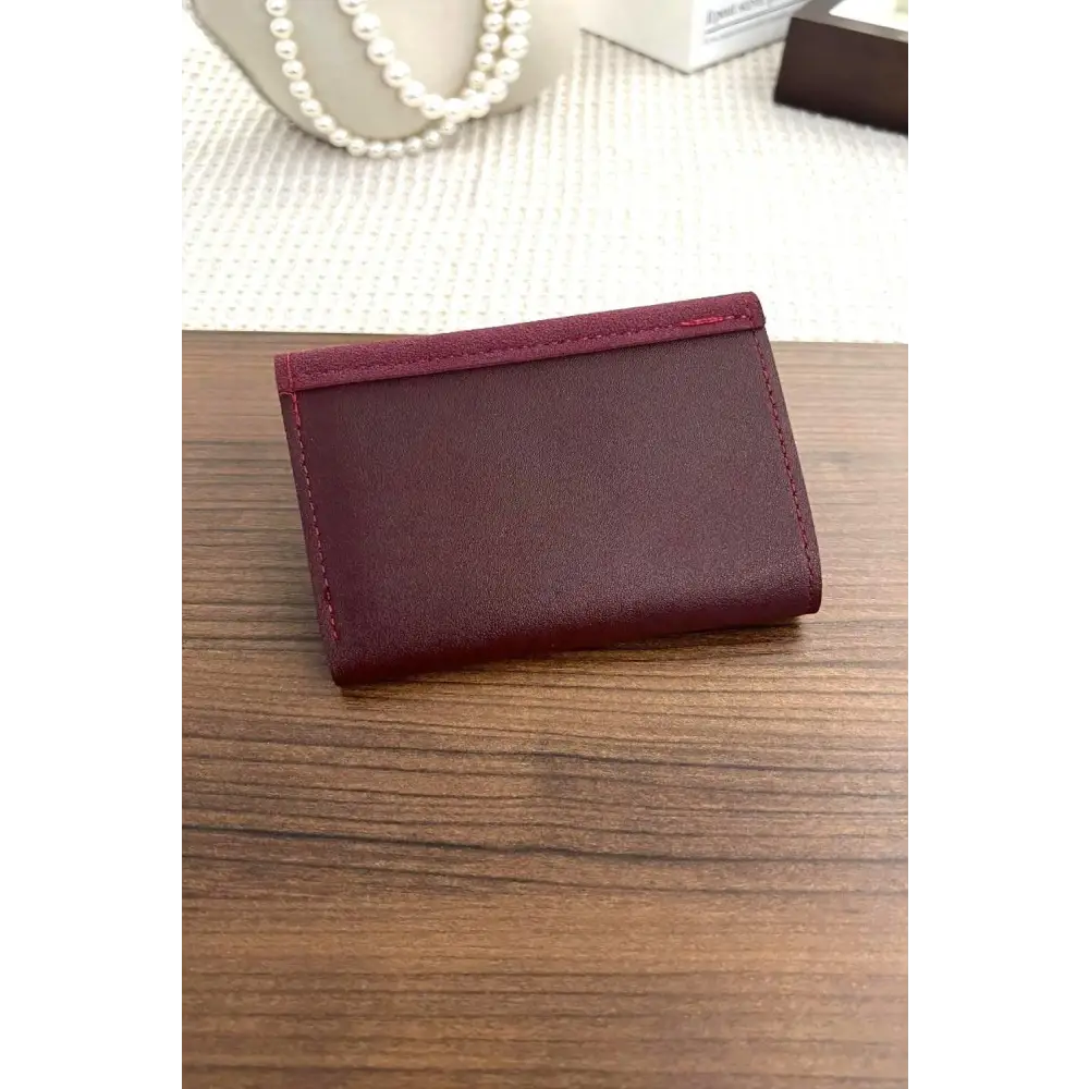 Sleek Zenana Compact Trifold Wallet with Luxe Gold Accent