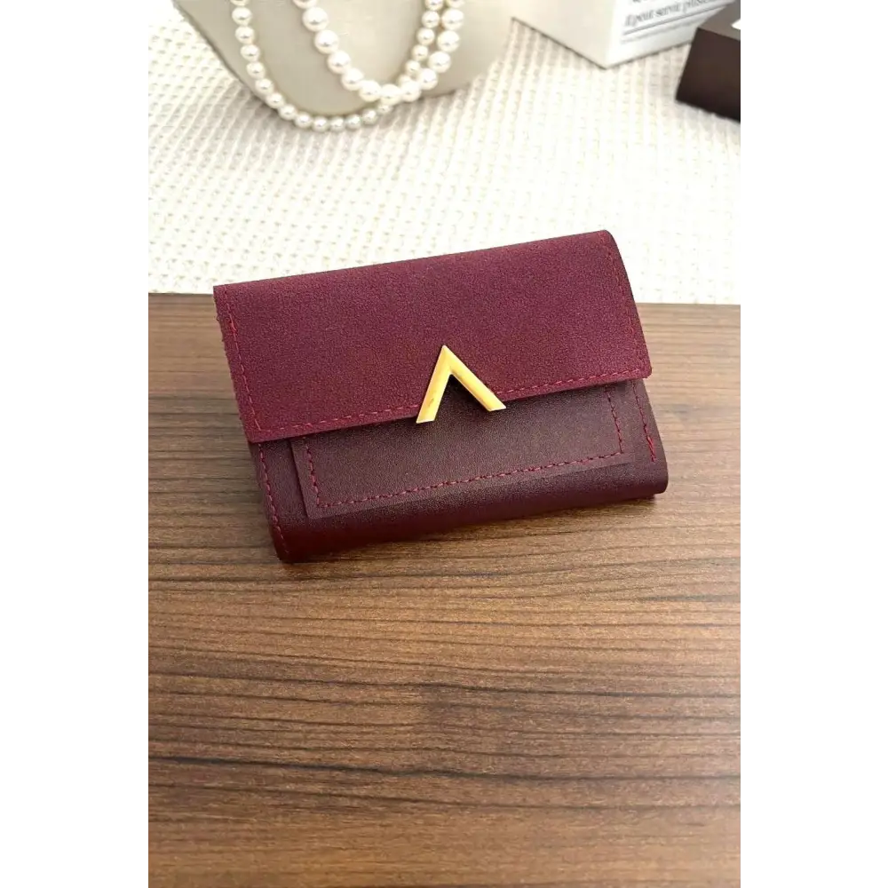 Sleek Zenana Compact Trifold Wallet with Luxe Gold Accent