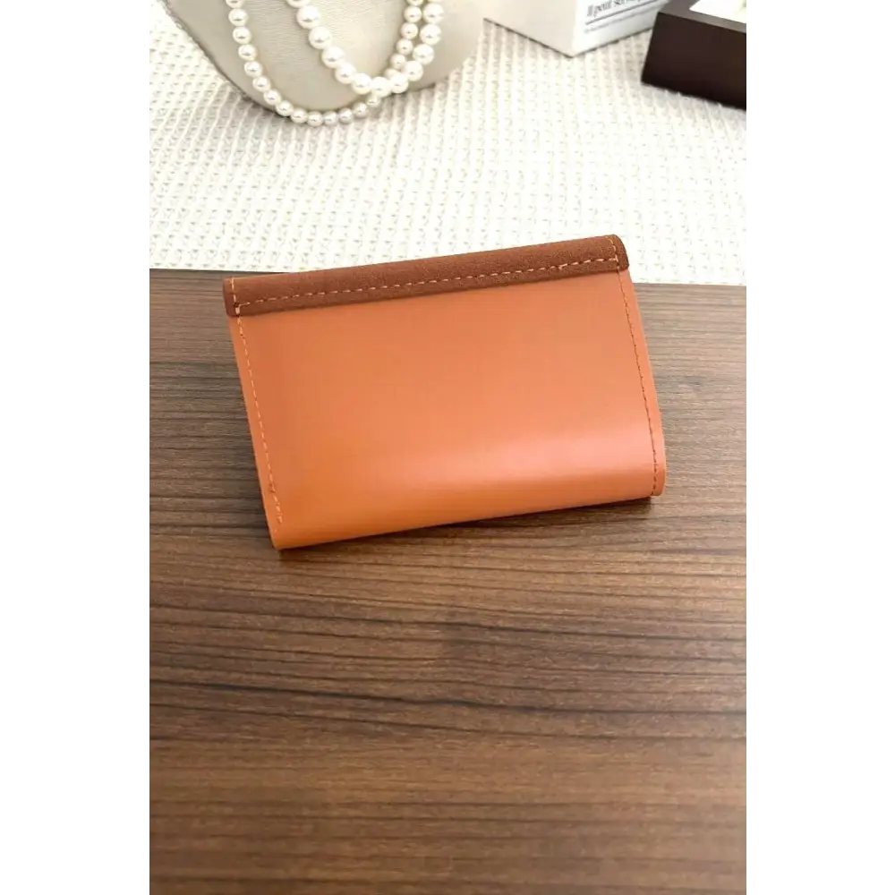 Sleek Zenana Compact Trifold Wallet with Luxe Gold Accent