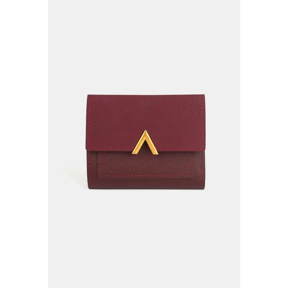 Sleek Zenana Compact Trifold Wallet with Luxe Gold Accent