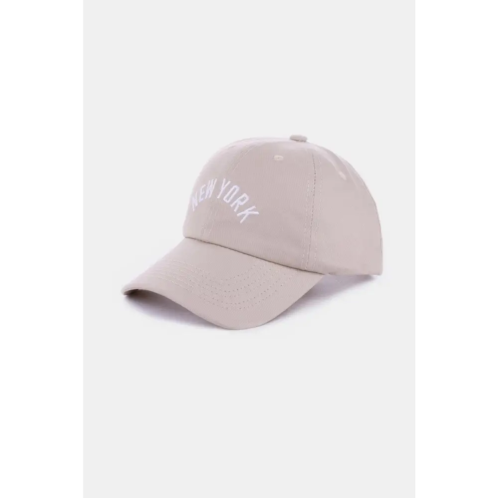 Stylish Zenana Embroidered City Baseball Cap in Ash Mocha