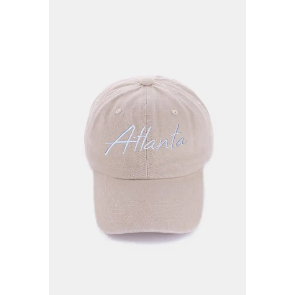 Zenana Washed ATLANTA Embroidered Baseball Cap