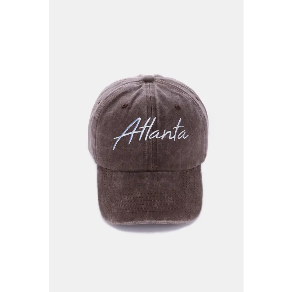 Zenana Washed ATLANTA Embroidered Baseball Cap