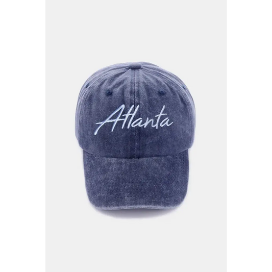 Zenana Washed ATLANTA Embroidered Baseball Cap - CM Fashion