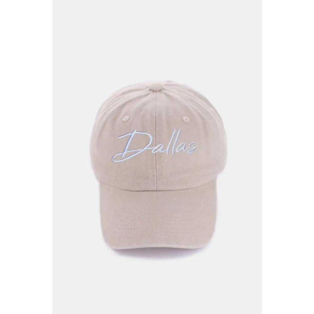 Zenana Washed Dallas Embroidered Baseball Cap