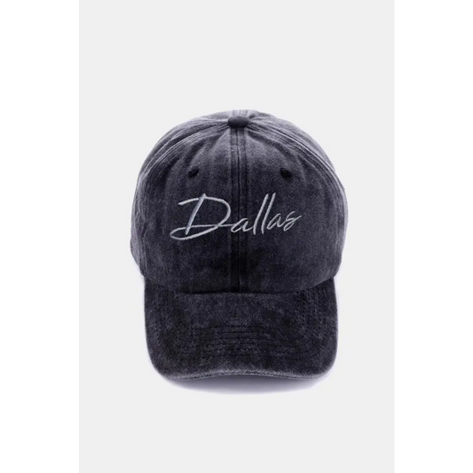 Zenana Washed DALLAS Embroidered Baseball Cap - CM Fashion