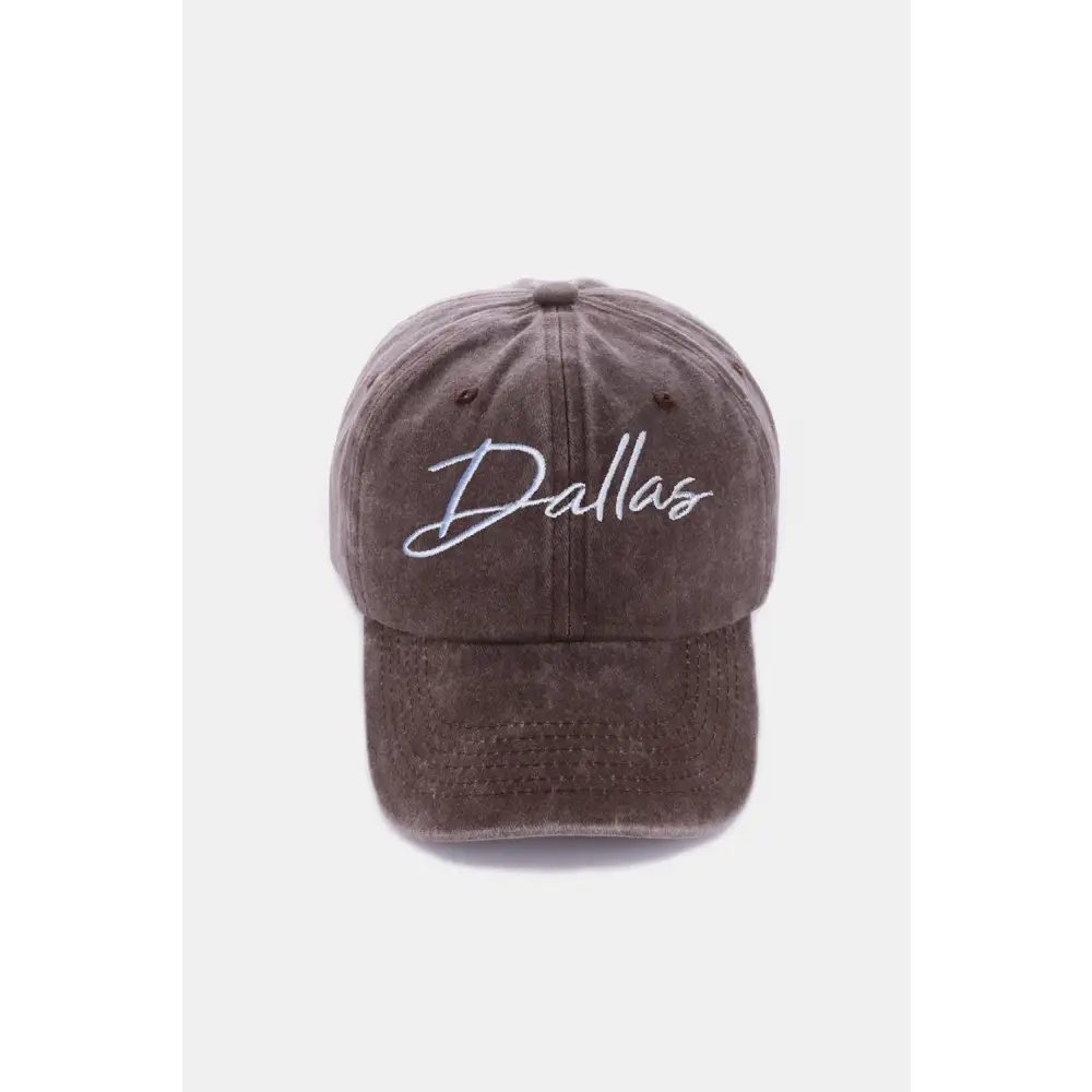 Zenana Washed Dallas Embroidered Baseball Cap