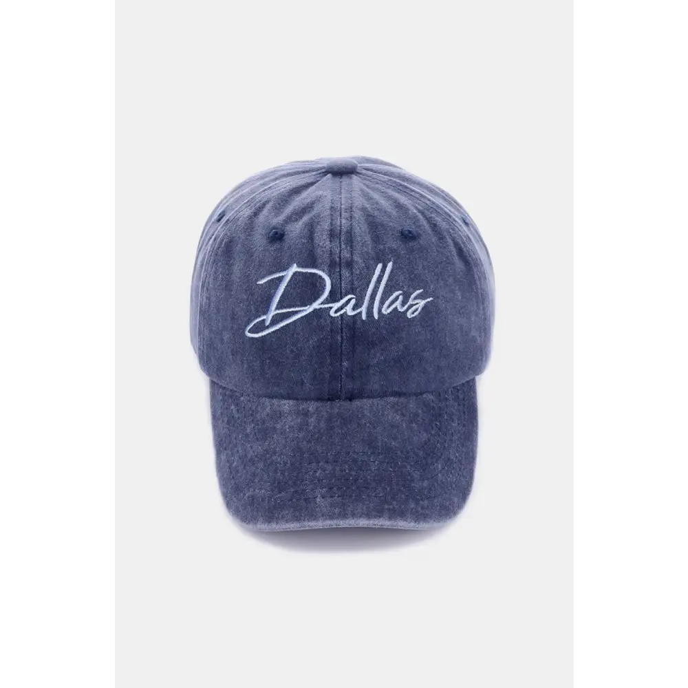 Zenana Washed Dallas Embroidered Baseball Cap