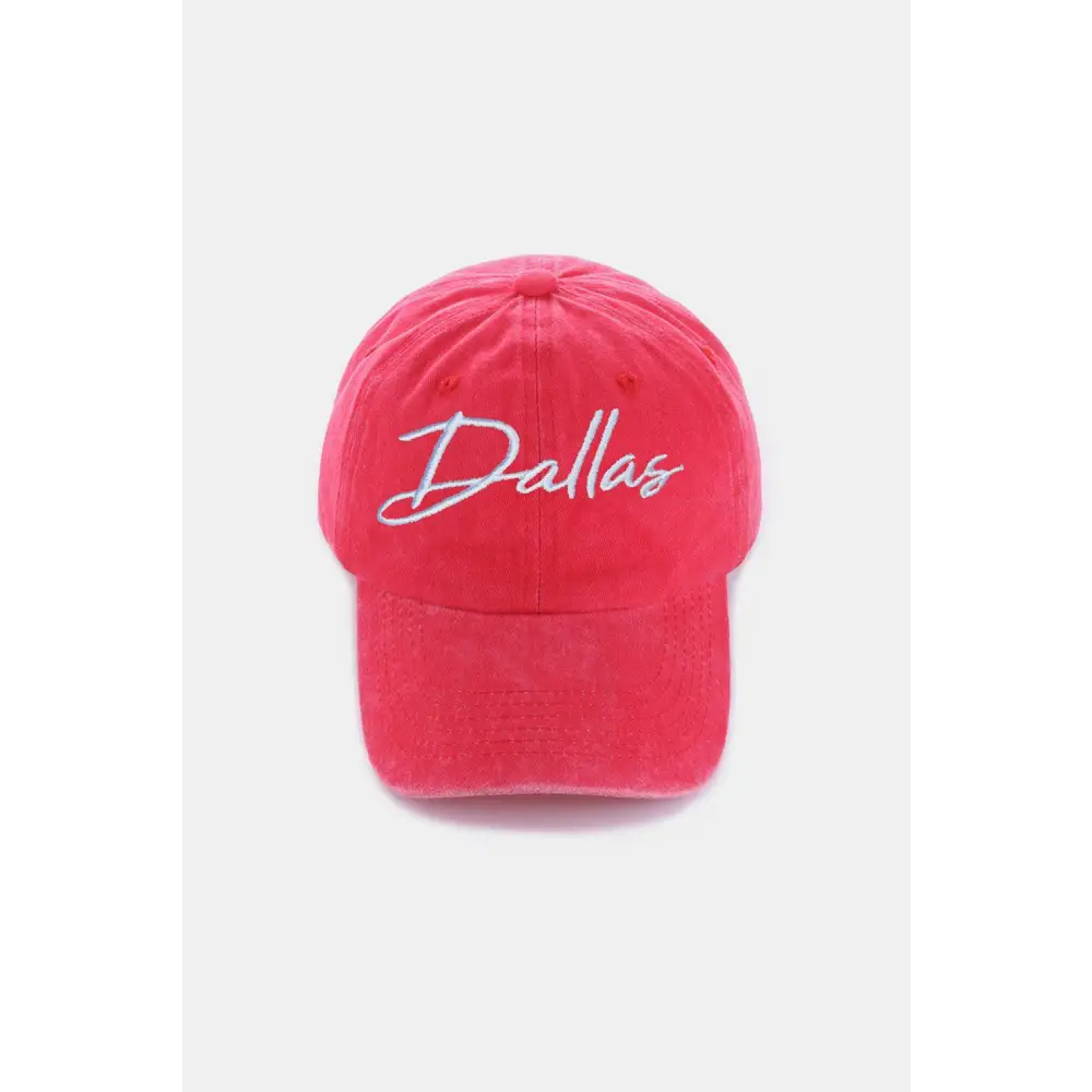 Zenana Washed Dallas Embroidered Baseball Cap