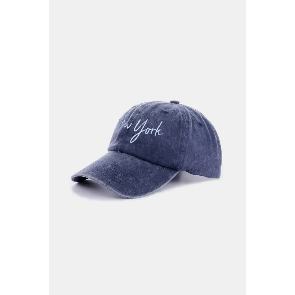 Zenana Washed Embroidered City Baseball Cap