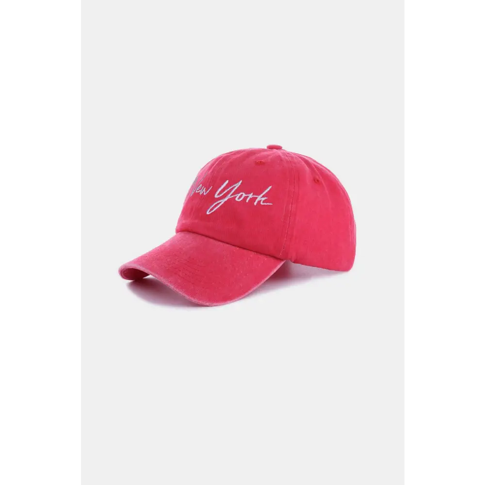 Zenana Washed Embroidered City Baseball Cap