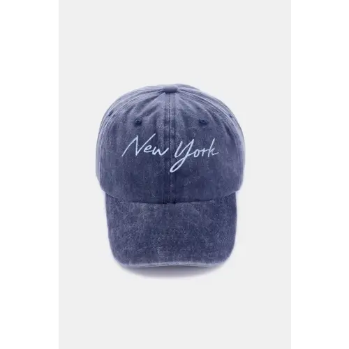 Zenana Washed Embroidered City Baseball Cap LA Style