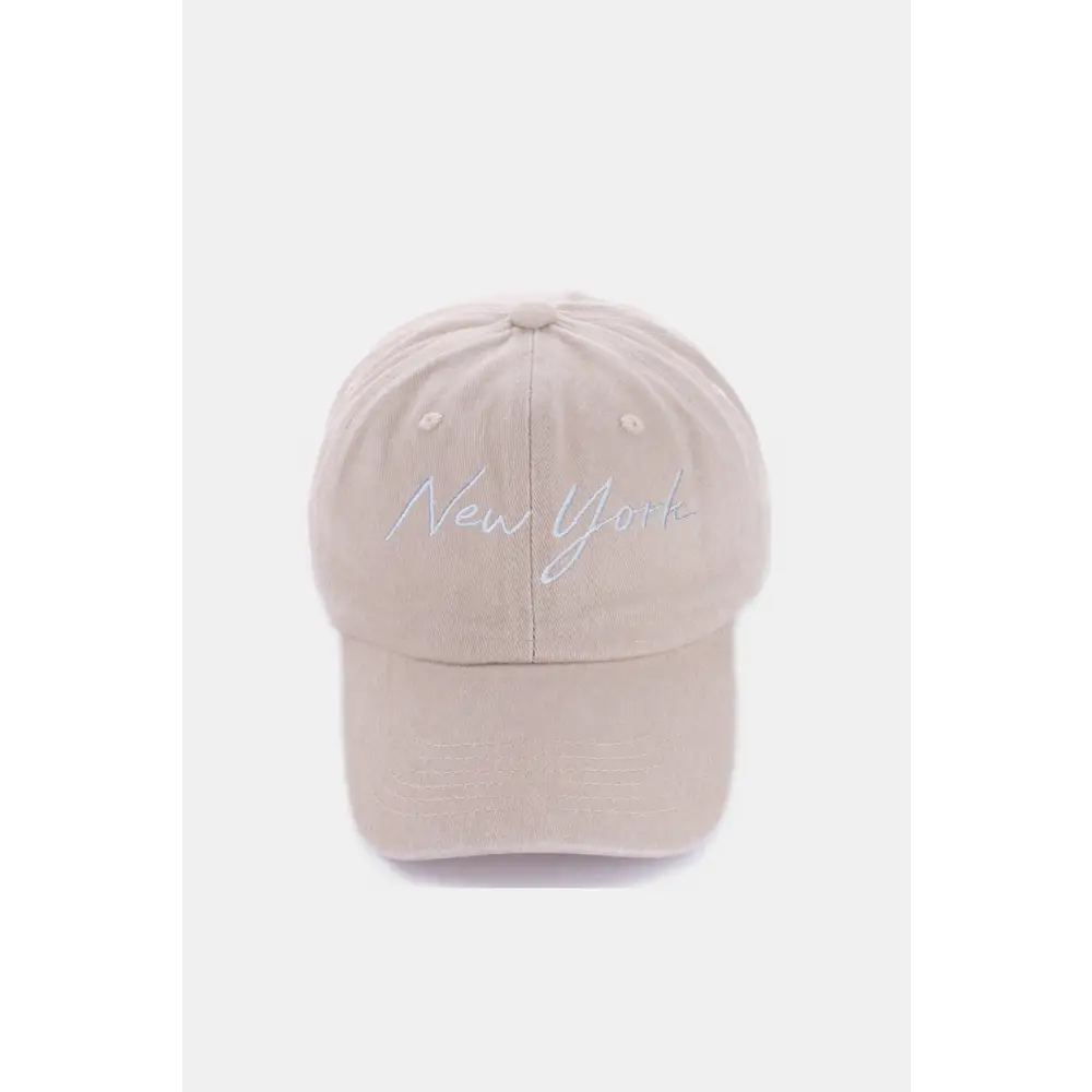 Zenana Washed Embroidered City Baseball Cap