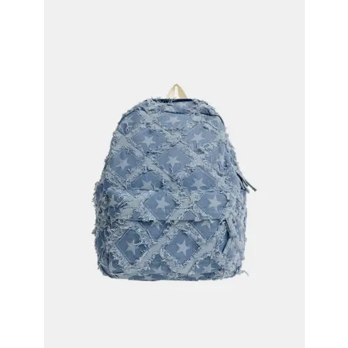 Star Denim Backpack Bag - CM Fashion